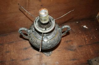 Vintage Bradley And Hubbard B & H Brass Electrified Oil Lamp parts repair 3