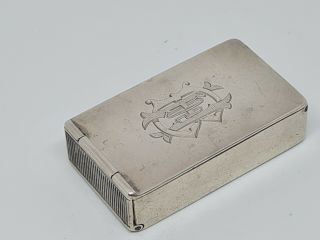 Rare Solid Silver Front Opening Vesta Case George William Adams London 1877