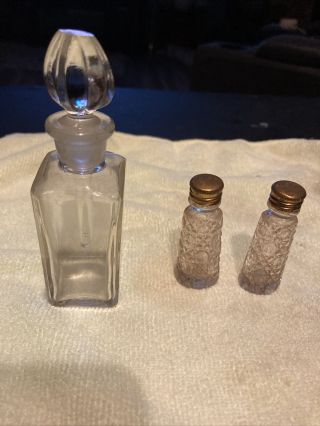 3 Antique Miniature Scent Bottle Perfume Estate Find