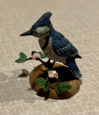 1:12 Scale 2008 Doug Guy Hand Carved And Hand Painted Blue Jay