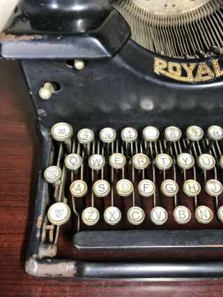 Antique 1922 Royal Typewriter Model 10 w/ Dual Beveled Glass Sides X - 677318 2