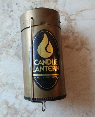 Vintage Brass Uco Hanging Candle Lantern