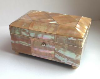 Antique Mother Of Pearl Casket 19th
