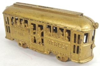 Ac Williams Antique Cast Iron Train Trolley Car Still Bank