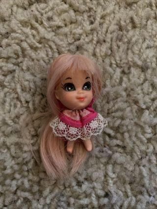 Vintage Liddle Kiddles Doll Pink Dress And Pink Hair