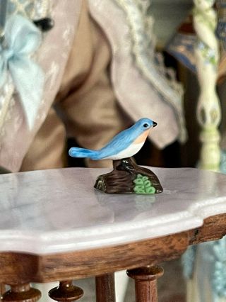 Vintage Miniature Dollhouse Artisan Carol Pongracic C1982 Porcelain Bird Statue