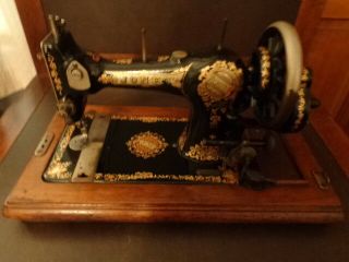 Jones Hand Crank Sewing Machine Early 1900s Vibrant Colors