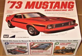 - In - Box Mpc 1973 Ford Mustang Mach 1 Oval Track Racer 1/25 3in1 Model Car Kit