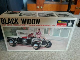 Vintage Monogram Black Widow Model T Show & Go Pickup Model Kit