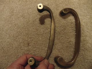 2 Vintage Solid Cast Brass 6 1/2 " Door Handle Drawer Pull