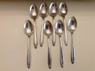 8 Sterling Silver Spoons By International Prelude Pattern