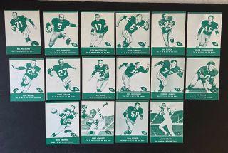 16 1961 Lake To Lake Packers Football Cards Paul Hornung,  Herb Adderley All