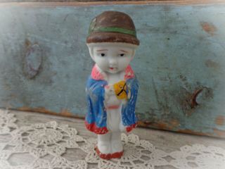 Vintage Frozen Charlotte Penny Doll Bisque Girl With Cape