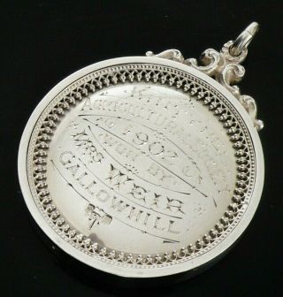 Sterling Silver Kintyre Agricultural Society Medal 1902,  Best Blackfaced Sheep
