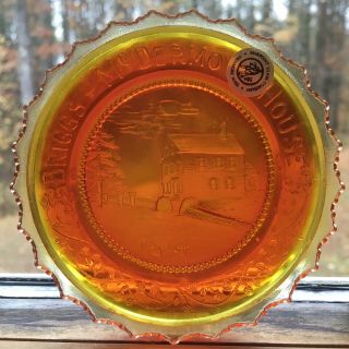 Bourne Ma Briggs Mcdermott House Cape Cod Art Glass Amberina Pairpoint Cup Plate