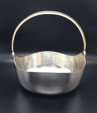 Vintage Mid - Century Modern Cohr Denmark Silver Plate Bowl W/ Handle - Candy Dish