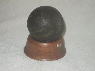 Antique Civil War Period Solid Iron Cannon Ball / Grapeshot Solid ?? 2 - 3 Lbs