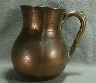18th/early 19th Century Solid Copper Hand Forged Measure English Naval Grog Mug