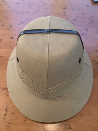 Vintage Bombay Bowler Real Pith Safari Hat Made In India Sun Proof Size 7 1/4