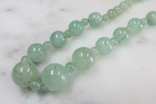 Vintage Green Jade Beaded Necklace 18 