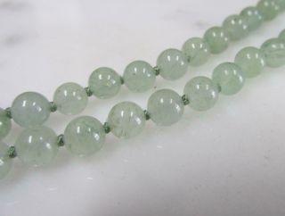 Vintage Green Jade Beaded Necklace 18 