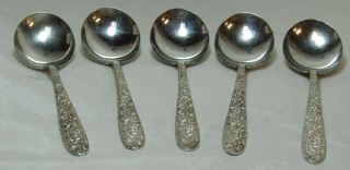 5 National Silver Co Narcissus Gumbo Soup Spoons 7 