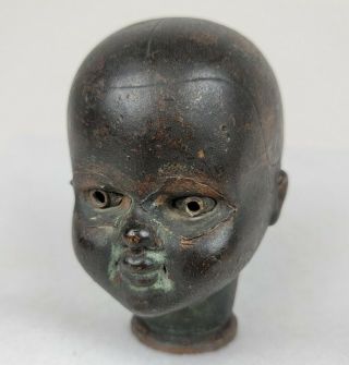 Rare Antique UNICA Belgium Copper Doll Head Metal Mold - Unique 2