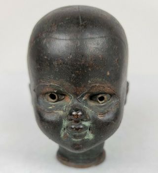 Rare Antique UNICA Belgium Copper Doll Head Metal Mold - Unique 3