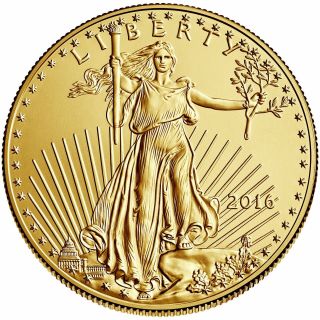 2016 1/10 Oz Gold American Eagle Coin Bu,  Uncirculated Brilliant