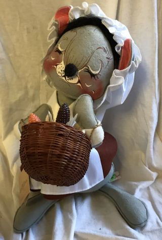 Annalee Mobilitee Antique Pilgrim Doll Thanksgiving Mrs.  Mouse 13” Fall - 1964