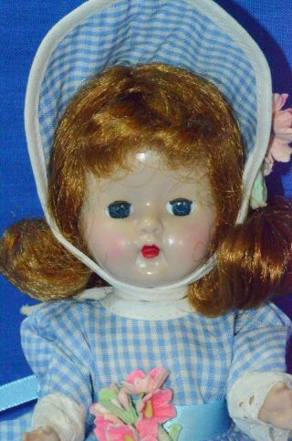 Vintage 8 " Cosmopolitan Ginger Doll In Tagged Dress & Matching Hat Slw Ml