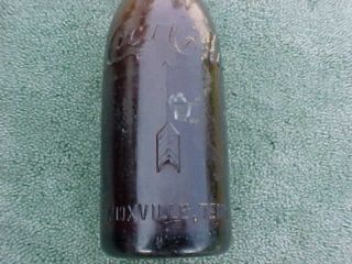 Antique Knoxville Tenn Coca Cola Script Amber Straight Side Bottle W Arrow Rare