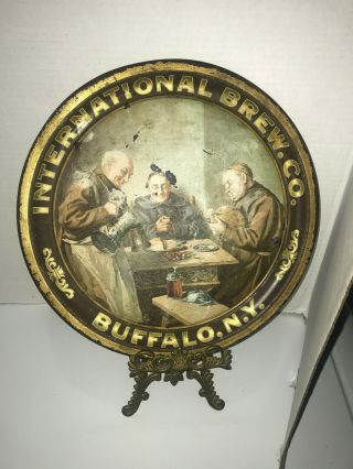Antique Pre Prohibition Advertising Beer Tray International Brew Co Buffalo Ny