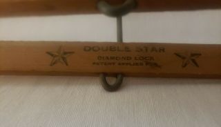 Double Star Diamond Lock 6 " Vintage Wood Pants Slacks Clothes Hanger