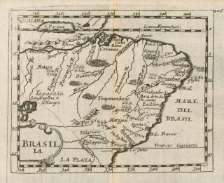 Antique Map Of Brazil Brasil Brasilia By Pierre Duval From 1685