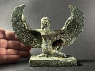 Exceptionally Rare Ancient Egyptian Bronze Statue Of Goddess Isis Ca: 1000 - 700bc