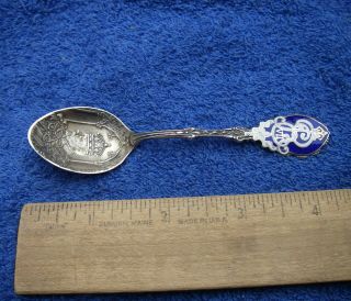 Fine Canadian Sterling Enamel King Edward Vii Coronation Souvenir Spoon - Ellis