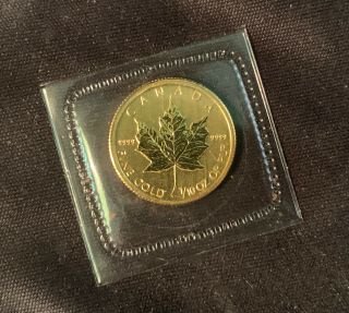 Bright 1/10 Oz 1999 Canadian Gold Maple Leaf $5 Coin Gem Bu