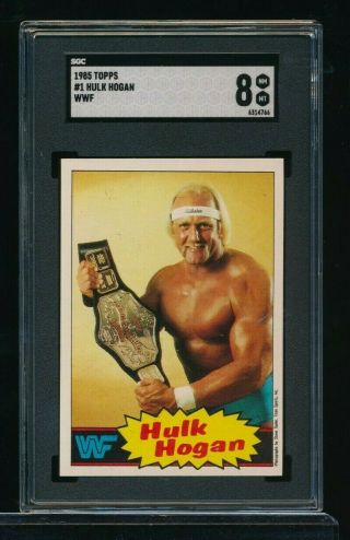 1985 Topps Wwf Wrestling Card Hulk Hogan 1 Sgc 8 Crisp Strong Eye Appeal Swsw6