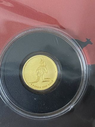 (5) 2015/16/17/18/19 $2 Miniature Australian Kangaroo Roo 0.  5g Gold Coin on Card 6