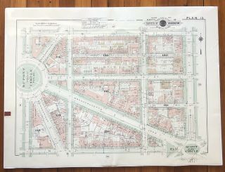 Rare 1965 Baists Survey Color Street Map Washington Dc Northwest Dupont Circle
