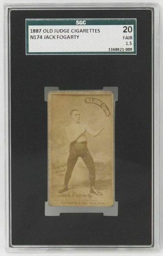 Jack Fogarty 1887 N174 Old Judge Cigarettes Boxing Tobacco Card Sgc 20 (1.  5) Fr