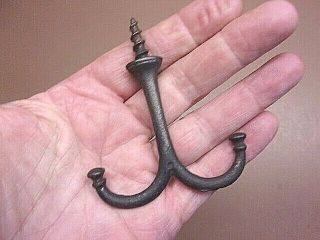 Antique Cast Iron Screw In Double Ceiling Closet Hook 2 1/2 " X 2 3/4 " S/h