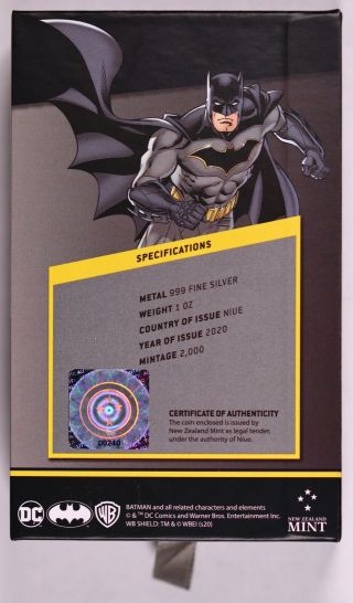 2020 DC Comics Series - Batman - 1oz Silver Chibi - Box & 3