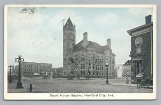 Court House Square Hartford City Indiana Antique Blackford County Auburn 1930