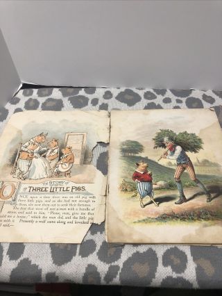 The Story Of The Three Little Pigs,  Antique,  1892 By Mclaughlin Bros,  York