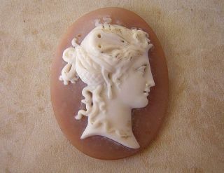 FINE QUALITY ANTIQUE VICTORIAN CAMEO of PSYCHE unmounted BROOCH PIN wife of EROS 2