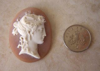 FINE QUALITY ANTIQUE VICTORIAN CAMEO of PSYCHE unmounted BROOCH PIN wife of EROS 3