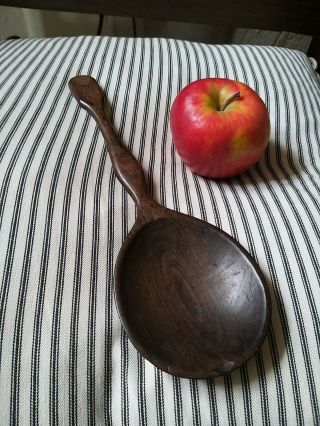 A Tactile Carved Fruitwood Wood Spoon 19th Century