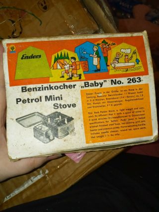 Vintage German Enders Backpacking Stove In Orig.  Box Baby No.  263 Pristine